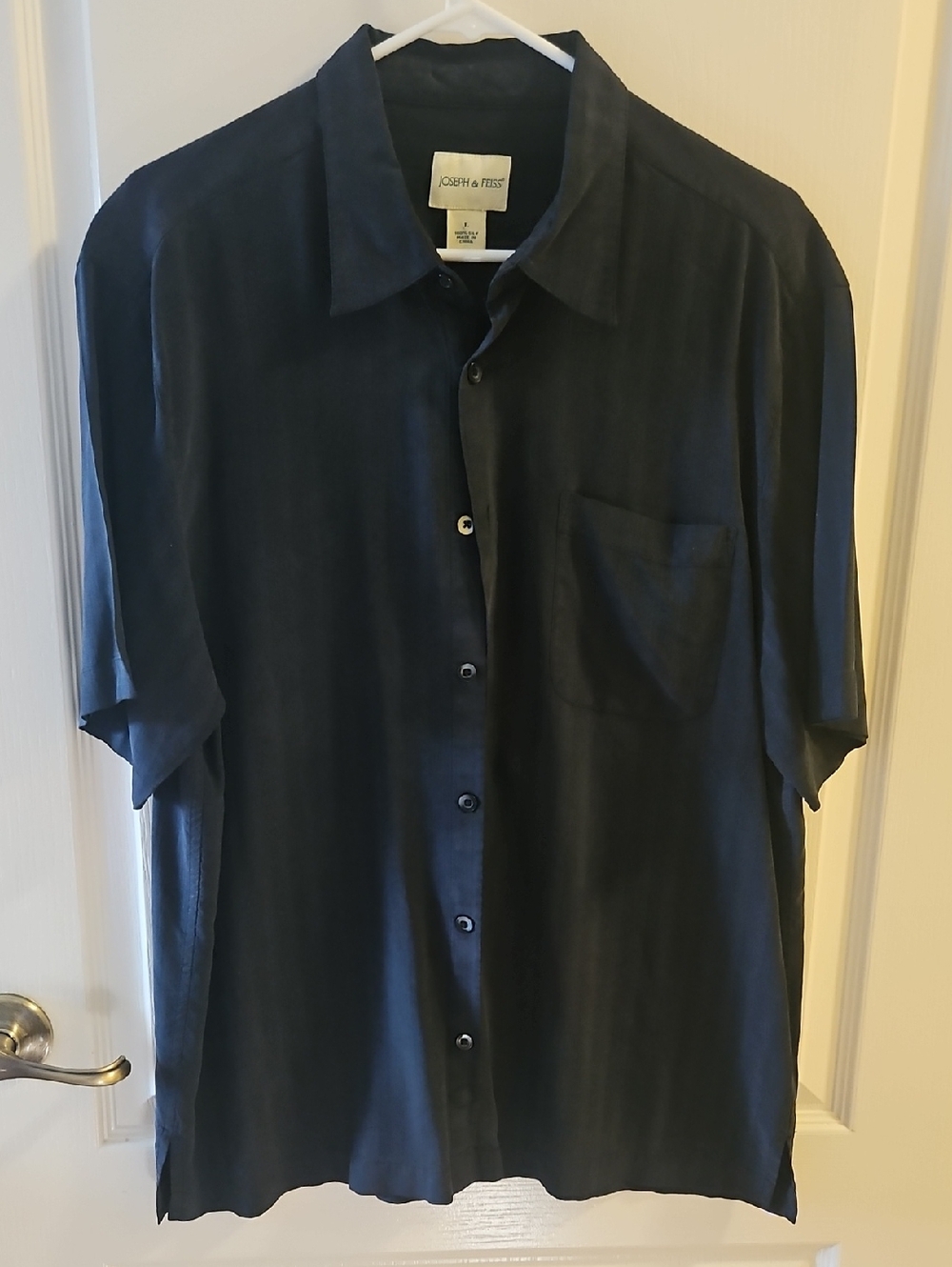Joseph & FEISS black Summer Short Sleeve Top Size L BLACK w Pocket